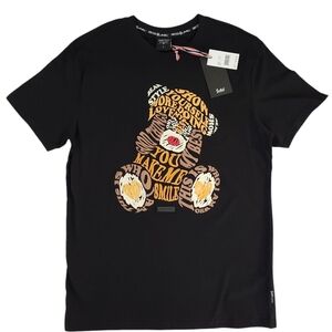 Men’s Graphic T-Shirt – Black – 100% Cotton – Bear Design